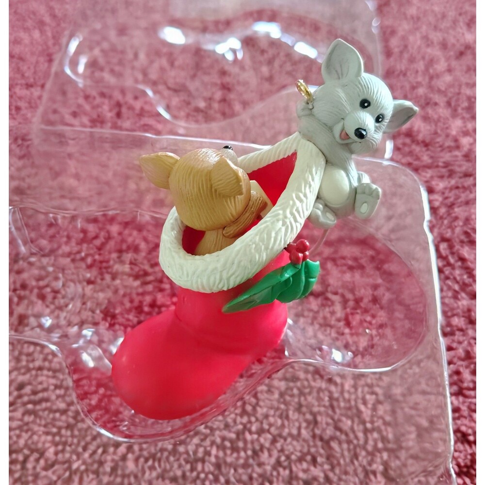Vintage House of Lloyd Christmas Ornament Mischeeseous Mice 1994 Stocking Mouse - Picture 3 of 10